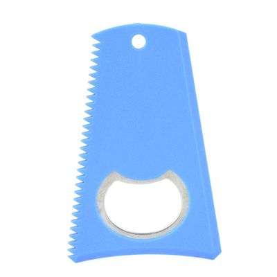 Alomejor Portable Surfboard Wax Scrape Remover Comb Board Wax Cleaning Tool Bottle Opener Optional Color Black Yellow Blue (Blue)