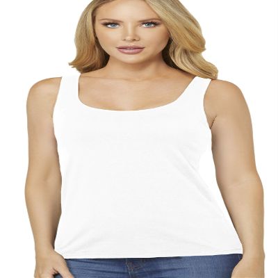 Alessandra B Wire-Free Molded Cup Tank Top Style M8812 (White, Large)