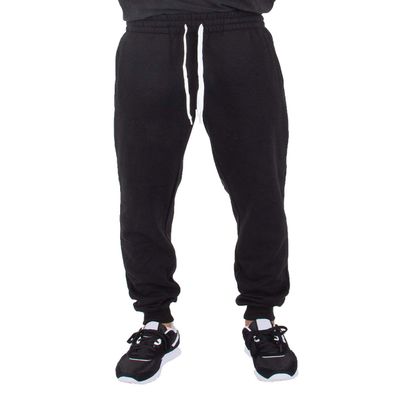 Shaka Wear Mens Joggers Sweatpants - Medium Heavy Cotton Fleece Slim Fit Full Length Casual Pants Sports Workout FJP02 Black,S