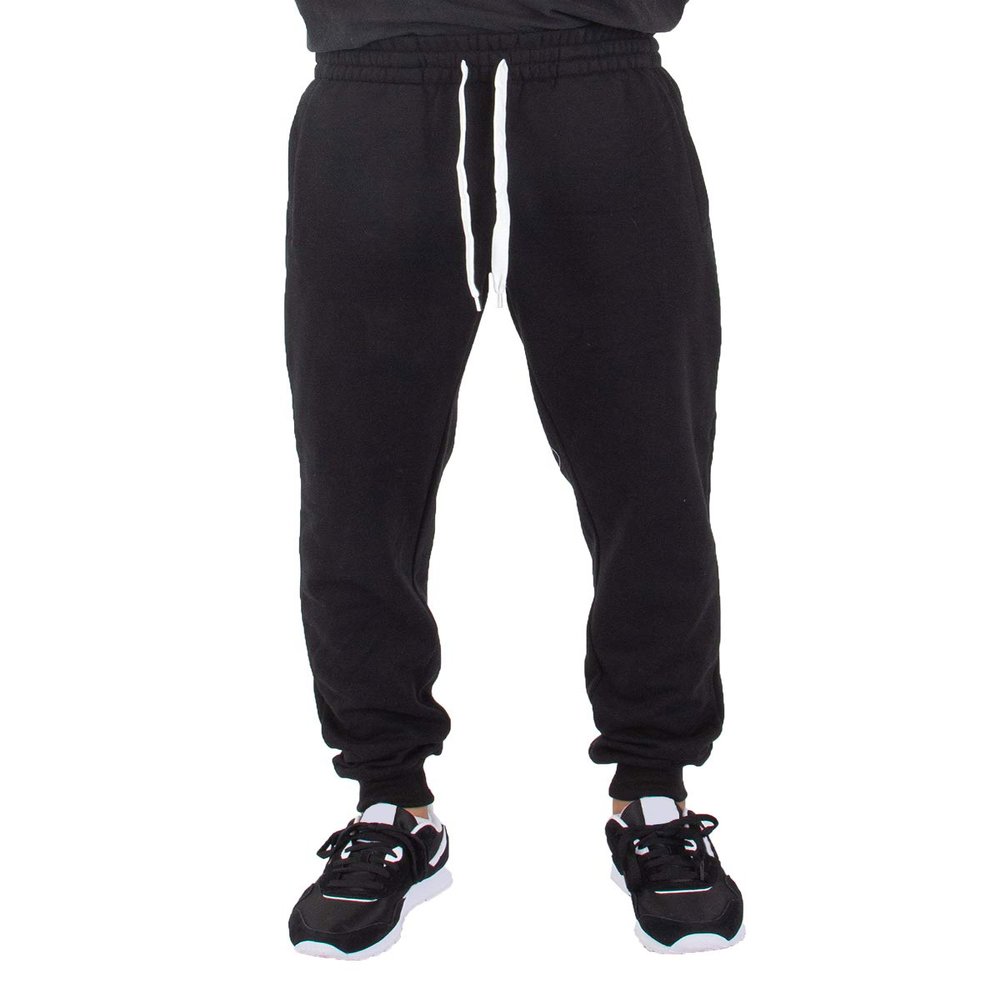 Shaka Wear Mens Joggers Sweatpants - Medium Heavy Cotton Fleece Slim Fit Full Length Casual Pants Sports Workout FJP02 Black,S