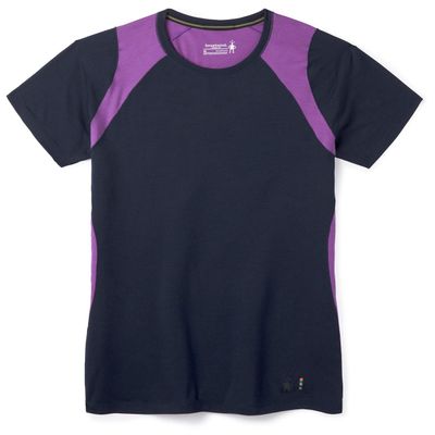 Smartwool Women's Merino 150 Baselayer Colorblock Short Sleeve, Deep Navy, X-Small