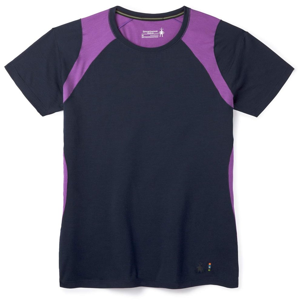 Smartwool Women's Merino 150 Baselayer Colorblock Short Sleeve, Deep Navy, X-Small