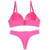 Swbreety Women's Push Up Lace Bra Set Sexy Bowknot Lingerie Bra and Panties Set Rose Red view 4