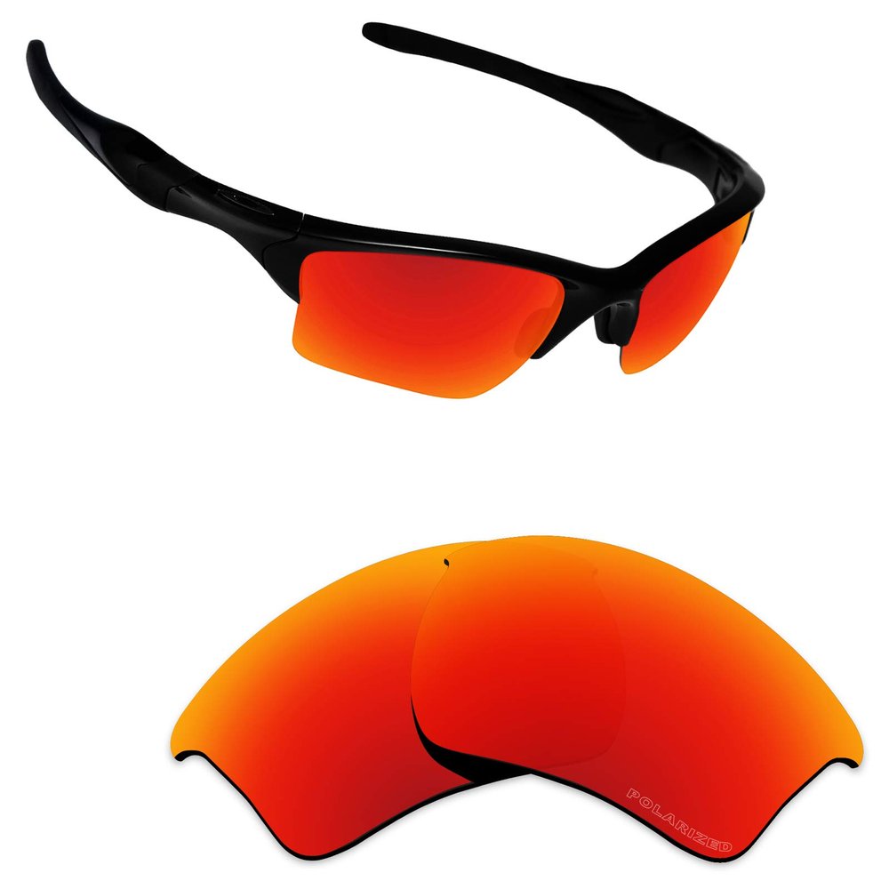 Alphax Fire Red Optimized Polarized Engraved Replacement Lenses for Oakley Half Jacket 2.0 XL OO9154
