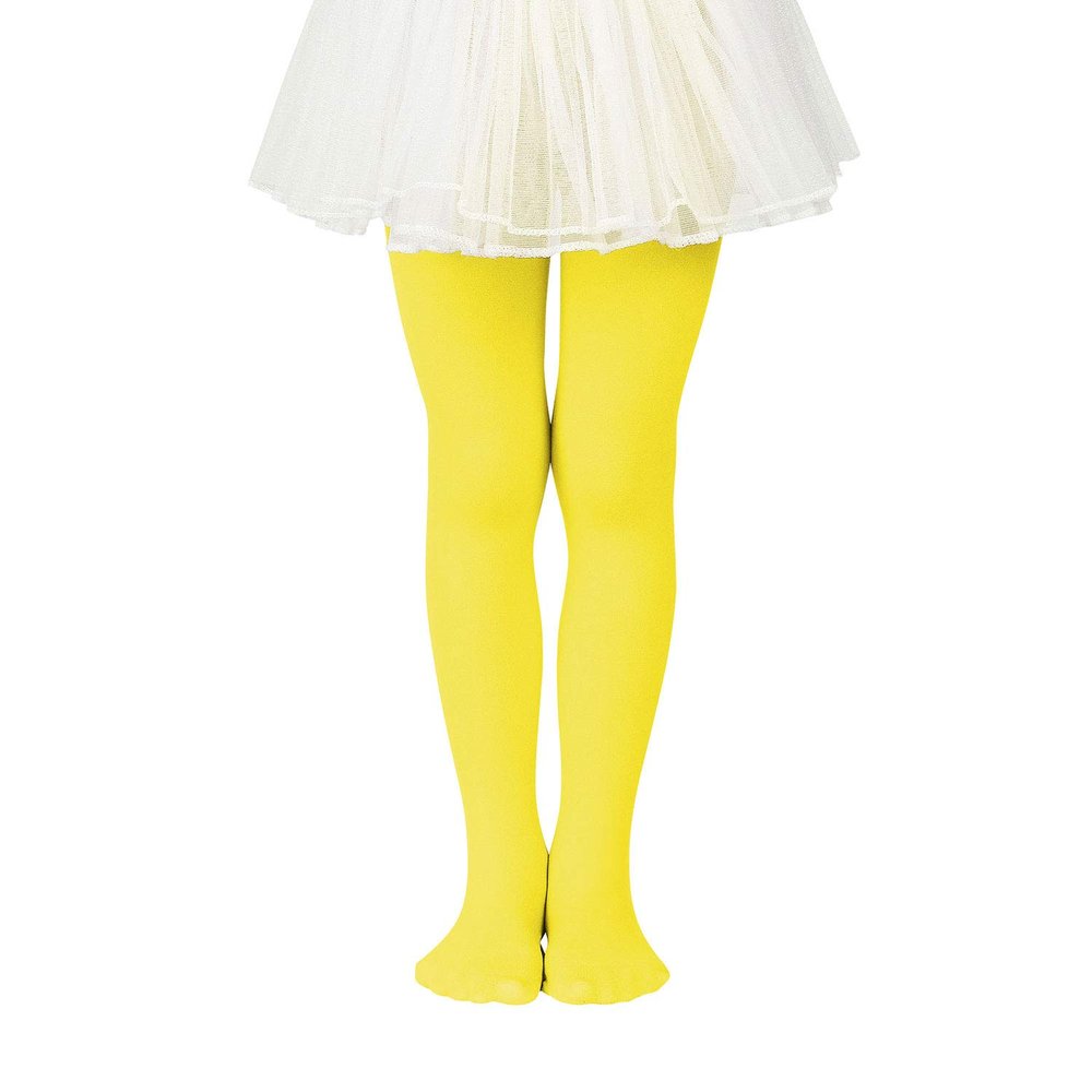 Zando Yellow Tights for Girls Toddler 2T-3T - Ultra Soft Yellow Toddler Tights 3T Elastic Ballet Footed Halloween Tight Girl for Daily School Christmas 1-3 Years
