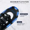 Odoland 4-in-1 Snowshoes Snow Shoes for Men and Women with Trekking Poles, Carrying Tote Bag and Waterproof Snow Leg Gaiters, Lightweight Aluminum Alloy Snow Shoes, Blue, Size 25'' view 2