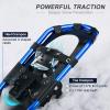 Odoland 4-in-1 Snowshoes Snow Shoes for Men and Women with Trekking Poles, Carrying Tote Bag and Waterproof Snow Leg Gaiters, Lightweight Aluminum Alloy Snow Shoes, Blue, Size 25'' view 3