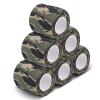 AIRSSON 6 Rolls Camo Tape Camouflage Form Wrap 1.96'' x 177'' Self-Adhesive Camo Stretch Bandage for Flashlights Bicycle Camera