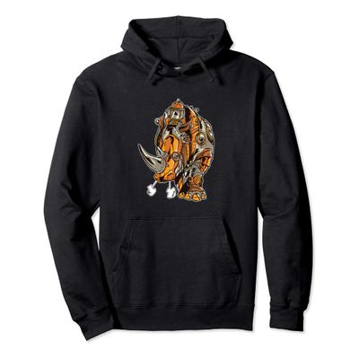 Steampunk armored rhino Pullover Hoodie