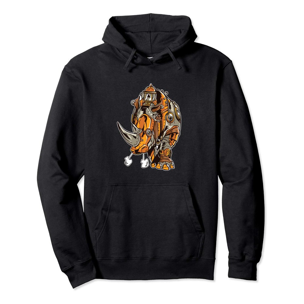Steampunk armored rhino Pullover Hoodie