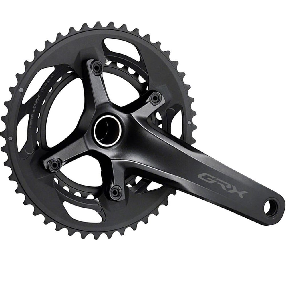 Shimano GRX FC-RX600-11 Crankset - 165mm, 11-Speed, 46/30t, 110/80 BCD, Hollowtech II Spindle Interface, Black