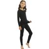 ViCherub Girls Thermal Underwear Set Kids Long Johns Fleece Lined Base Layer Black Medium view 2