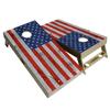 American Flag Series - Premium Cornhole Boards w Cupholders and a Handle - Includes 2 Regulation 4' x 2' Cornhole Boards w Premium Birch Plywood and 8 Cornhole Bags (Wood Flag) view 1