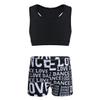 Moily Kids Girls Gymnastics/Dance/Sports Two Piece Outfit Racer Back Crop Top with Booty Shorts Swimwear Black 8-10 view 4