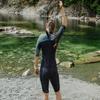 BARE 2MM Women's Elate Shorty Wetsuit | Comfortable high Stretch Neoprene Material | Short Sleeve | Great for All Watersports, Scuba Diving and Snorkeling | Grey 06 view 2