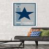 Trends International NFL Dallas Cowboys - Retro Logo 14 Wall Poster, 22.375" x 34", White Framed Version view 2