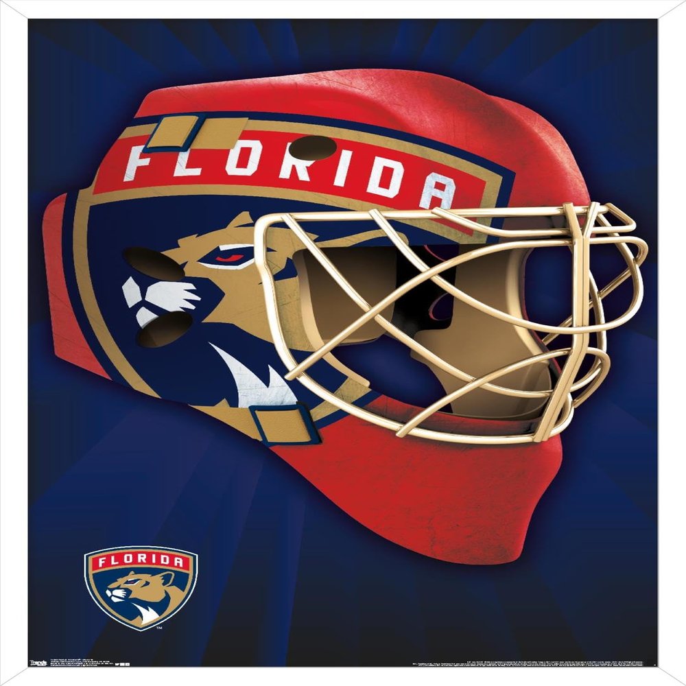 Trends International NHL Florida Panthers Mask 16 Wall Poster, 22.375" x 34", White Framed Version