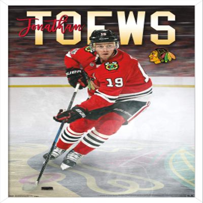 Trends International NHL Chicago Blackhawks - Jonathan Toews 17 Wall Poster, 34L x 22.4W, White Framed Version