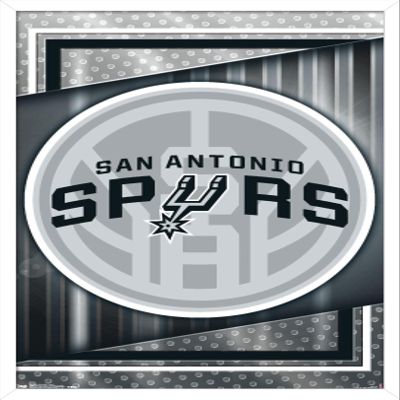 Trends International NBA San Antonio Spurs - Logo 17 Wall Poster, 34L x 22.4W, White Framed Version