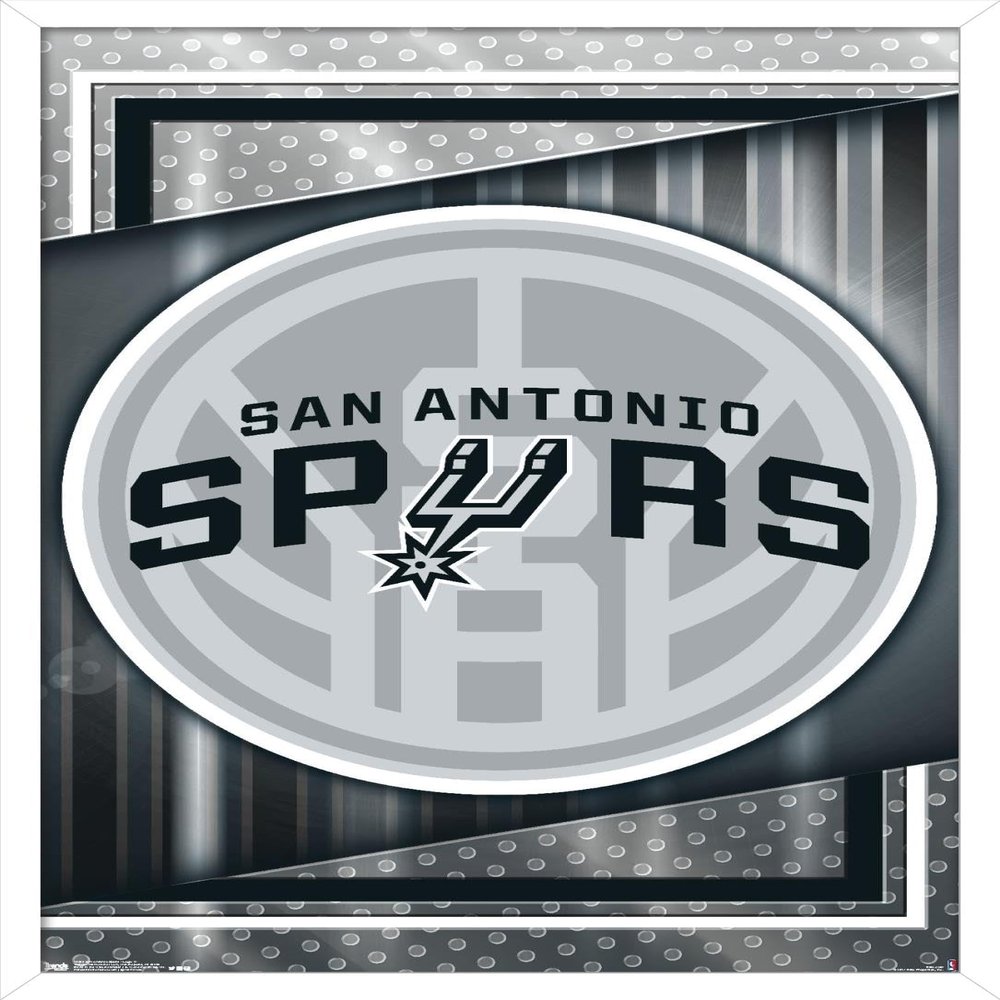 Trends International NBA San Antonio Spurs - Logo 17 Wall Poster, 34L x 22.4W, White Framed Version