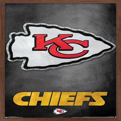 Trends International NFL Kansas City Chiefs - Logo 13 Wall Poster, 22.375" x 34", Mahogany Framed Version
