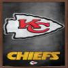 Trends International NFL Kansas City Chiefs - Logo 13 Wall Poster, 22.375" x 34", Mahogany Framed Version view 1