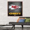 Trends International NFL Kansas City Chiefs - Logo 13 Wall Poster, 22.375" x 34", Mahogany Framed Version view 2