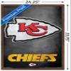 Trends International NFL Kansas City Chiefs - Logo 13 Wall Poster, 22.375" x 34", Mahogany Framed Version view 3