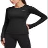 baleaf Women's Thermal Shirts Long Sleeve Fleece Lined Running Workout Tops Athletic Cold Weather Gear Winter Compression Zipper Pocket Black XS view 1