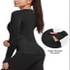 baleaf Women's Thermal Shirts Long Sleeve Fleece Lined Running Workout Tops Athletic Cold Weather Gear Winter Compression Zipper Pocket Black XS view 2