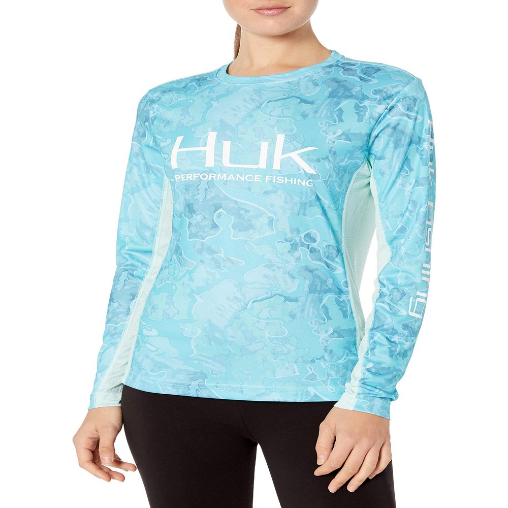 Huk Womens Subphantis Icon X Long Sleeve Shirt | Long-Sleeve Performance Shirt with UPF 50+ Sun Protection & Moisture Transport, Boca Grande, X-Small