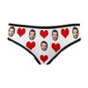 Custom Personalized Face Red Love Heart White Women's High-Cut Brief Panty Underwear XXL view 1