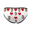 Custom Personalized Face Red Love Heart White Women's High-Cut Brief Panty Underwear XXL view 3