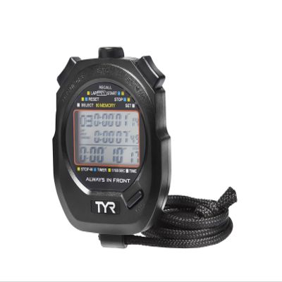 TYR Z200 Stopwatch Professional Digital Timer with Split Memory, Water-Resistant, Ergonomic Design for Swim, Track & Field, and Sports Training