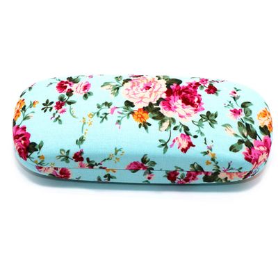 Outman Hard Shell Light Portable Eyeglasses Case Glasses Case Spectacles Box for Sunglass Reading Glasses (light blue flower)