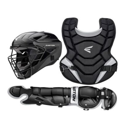 EASTON BLACK MAGIC 2.0 Youth Catchers Protective Box Set, Jr Youth, Age 6 - 8, Black, Small Helmet, Jr Youth 12 in Chest Protector, Jr Youth 11.5 in Leg Guards