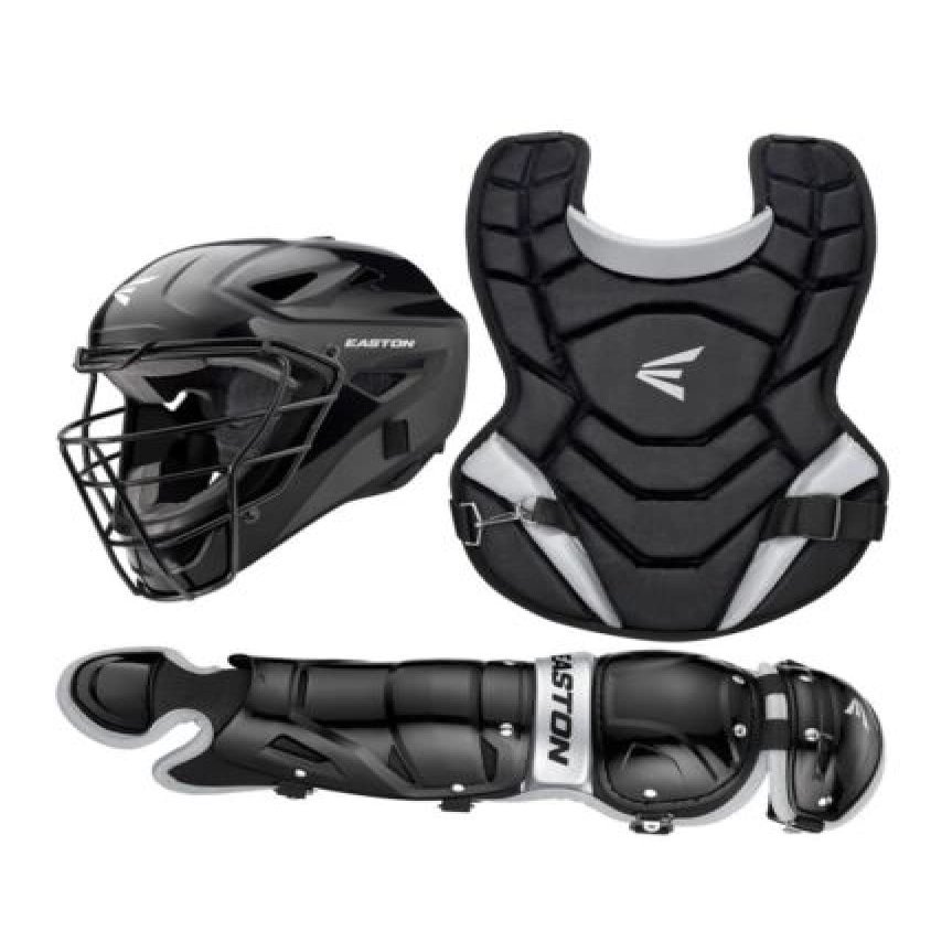 EASTON BLACK MAGIC 2.0 Youth Catchers Protective Box Set, Jr Youth, Age 6 - 8, Black, Small Helmet, Jr Youth 12 in Chest Protector, Jr Youth 11.5 in Leg Guards