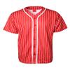 URBANJ Men's Baseball Jersey Button Down Short Sleeve Shirt Big&Tall Size S-5XL (S, Stripe_Red) view 1