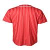 URBANJ Men's Baseball Jersey Button Down Short Sleeve Shirt Big&Tall Size S-5XL (S, Stripe_Red) view 2