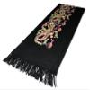 Urban CoCo Women's Embroidered Oversize Tassel Shawl Scarf (#1-Black) view 4