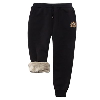 Snoly Women's Warm Sherp-Lined Sweatpants Winter Running Active Thermal Fleece Jogger Pants (Black, Large)