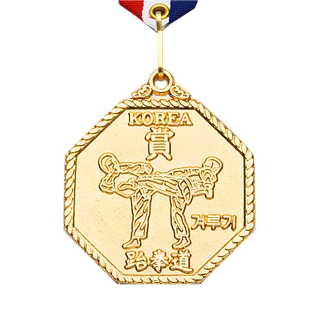 Taekwondo Korea Gold Medal of Eight Petales Competition Prize Award MMA Martial Arts Match Tournament Gym School Academy (6. Competing Posture)