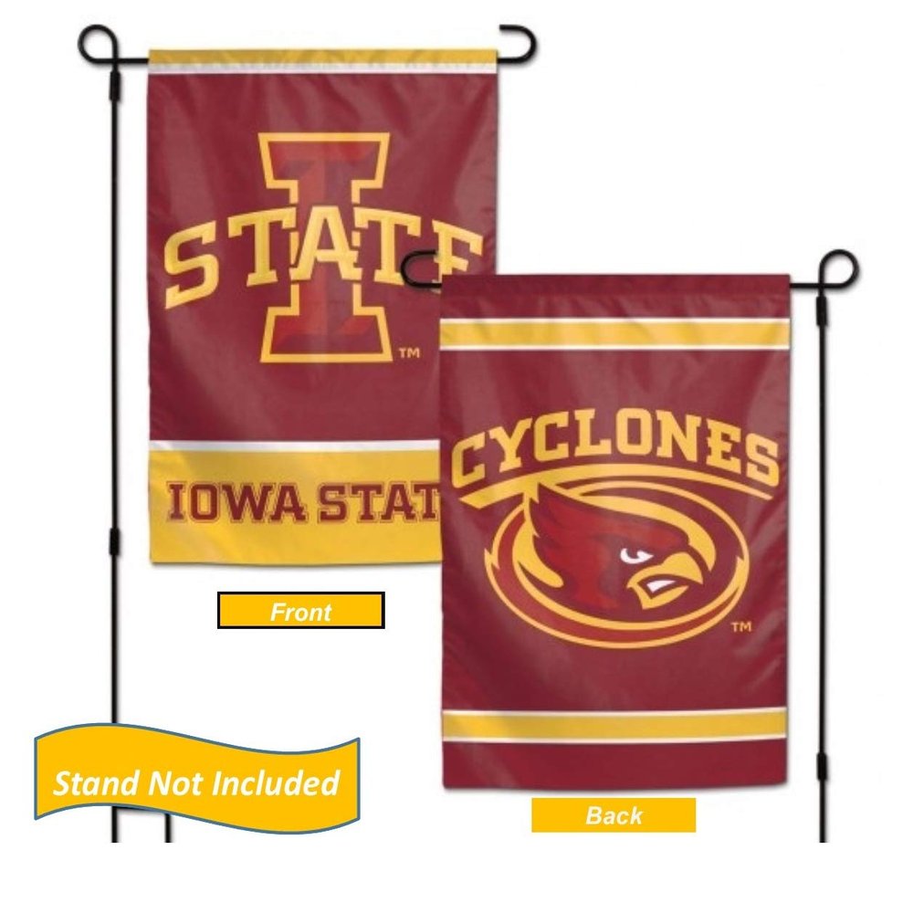 Iowa State Hawkeyes Garden Flag 12.5 x 18 Inch Double Sided College Yard Banner Flag Is Printed in the USA and Licensed by Wincraft
