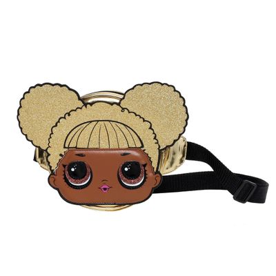 angel wish Fanny Pack, Round Belt Bag, Small Waist Pack with Adjustable Strap, Money Belt, Glitter Shine, Metallic Gold