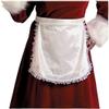 Halco Mrs. Claus or Maid Apron #7050 White Satin Standard Length with Lace Trim, Miss Santa Costume Accessory or Theater Use view 1