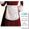 Halco Mrs. Claus or Maid Apron #7050 White Satin Standard Length with Lace Trim, Miss Santa Costume Accessory or Theater Use view 2