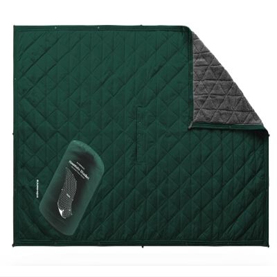 KAMMOK Mountain Blanket - Ultra-Plush Fleece, Water Resistant, Portable, Durable, Indoor/Outdoor Camp Blanket (84 in  50 in) - Pine Green