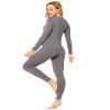 ViCherub Womens Thermal Underwear Set Long Johns Base Layer Fleece Lined Cold Weather Soft Top Bottom Gray Small view 2