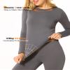 ViCherub Womens Thermal Underwear Set Long Johns Base Layer Fleece Lined Cold Weather Soft Top Bottom Gray Small view 3