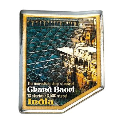 Collectible Novelty Pin for Backpack, Scarf - Made From Jeweler Class Metal - Spartan and the Green Egg Explorer Pin Series: Chand Baori, India (202)